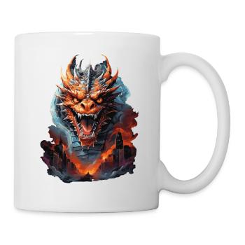DRAGON MIDNIGHT BLAZE: STADT IN FLAMMEN UND VERWÜSTUNG - Tasse - Weiß - Rechts