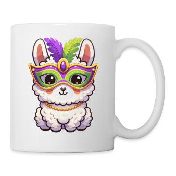 Mardi Gras Llama Party Design - Mug - white - Right