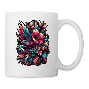 Colorful Flourish: Vibrant Avian Artistry - Mug - white - Right