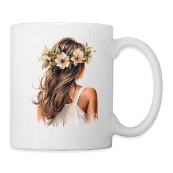 Couronne florale - Mug blanc - blanc - Droite