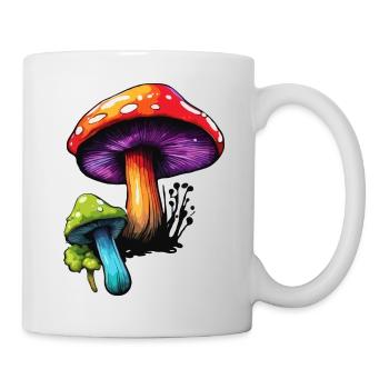 Pilz / Mushroom / Wiese / Wald / Goa / Psy - Tasse - Weiß - Rechts