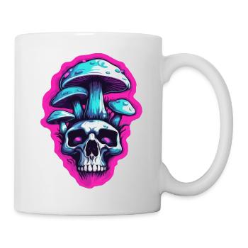 Pilz / Mushroom / Wiese / Wald / Goa / Psy - Tasse - Weiß - Rechts
