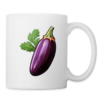 Aubergine - Mug blanc - blanc - Droite