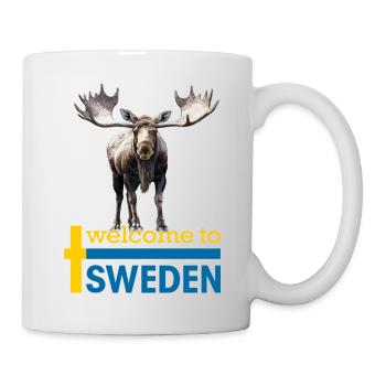 Schweden Schwedischer Elch bestes Tier Geweih Hirsch Hirsch - Tasse - Weiß - Rechts