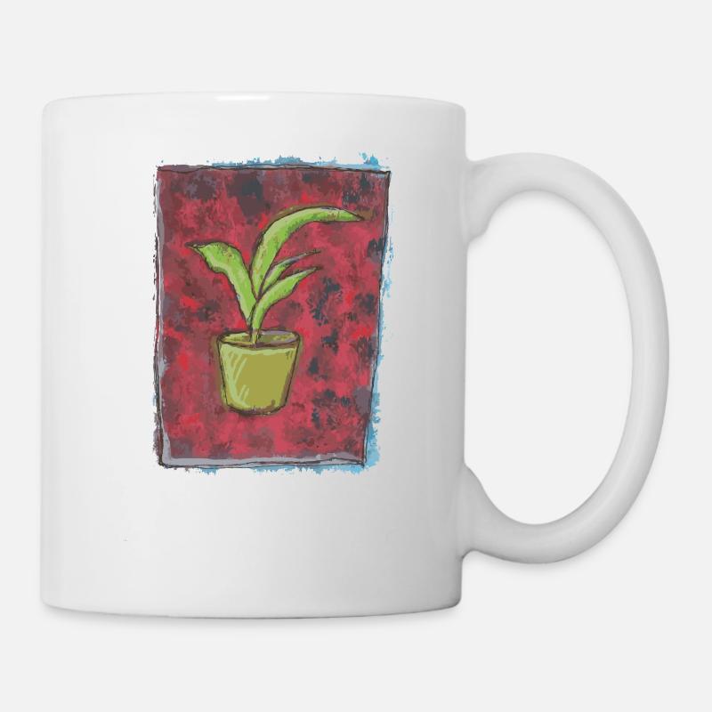 Dracaena Pflanze - Tasse - Weiß