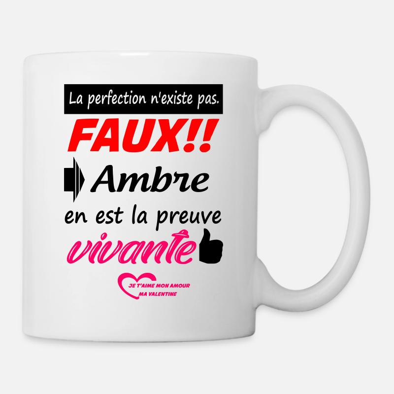 Saint Valentin / Valentine /Amour / Ambre / Cadeau - Mug blanc - blanc