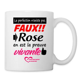 Saint Valentin / Valentine Rose / Amour / Cadeau - Mug blanc - blanc - Droite