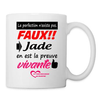Saint Valentin / Valentine Jade / Amour / Cadeau - Mug blanc - blanc - Droite