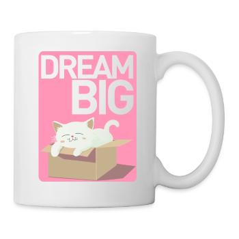 Schlafende Katze im Karton T-Shirt für Frauen - Tasse - Weiß - Rechts