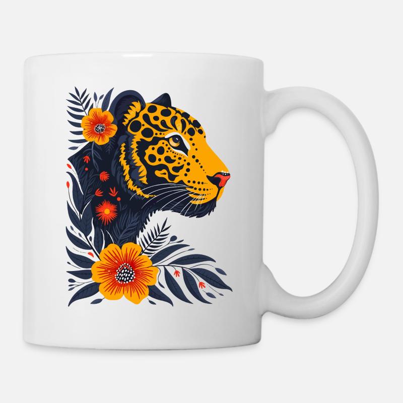 Boho Blossom Tiger - Mug - white