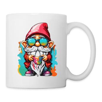 Gartenzwerg / Märchenland / Kobold / Gnom / Logo - Tasse - Weiß - Rechts