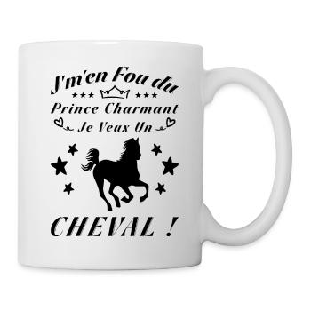 I don't give a damn about Prince Charming, I want a horse - Mug - white - Right