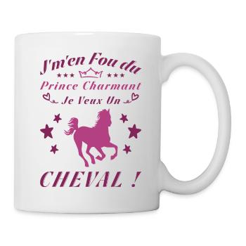 I don't give a damn about Prince Charming, I want a horse - Mug - white - Right