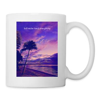 Cubist beach salt water drawing - Mug - white - Right