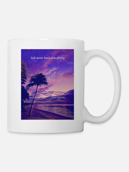 Cubist beach salt water drawing - Mug - white