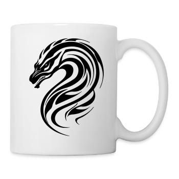 Drachenkopf Tribal - Tasse - Weiß - Rechts