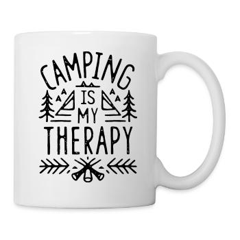 Humor Camper Camping Therapie - Tasse - Weiß - Rechts
