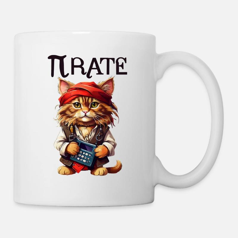 Pi Tag Piraten Katze - Tasse - Weiß