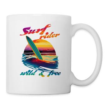 Surf-Reiter. Wild & Frei - Tasse - Weiß - Rechts
