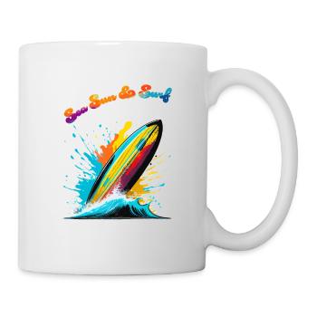 Meer, Sonne & Surfen - Tasse - Weiß - Rechts