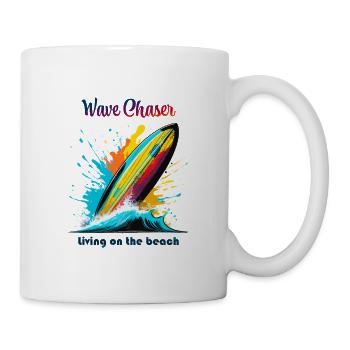 Wellenjäger, der am Strand lebt - Tasse - Weiß - Rechts