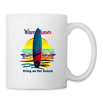 Wellenjäger, der am Strand lebt - Tasse - Weiß - Rechts