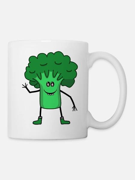 Brokkoli Gemüse Garten Küche Speise Vegetarisch - Tasse - Weiß