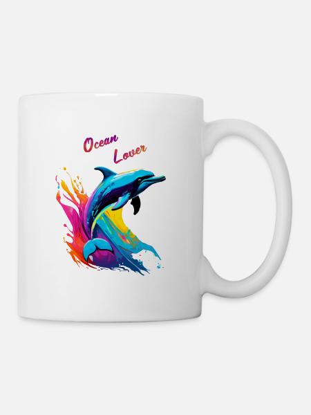 Ocean lover. Dolphin - Mug - white