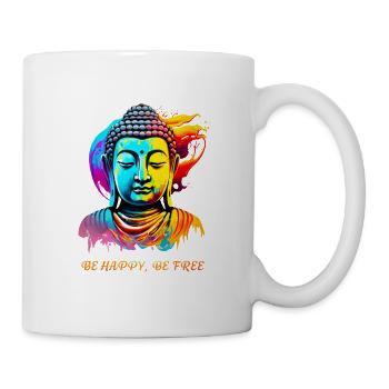 Buddha. Be happy, Be free - Mug - white - Right