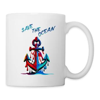 Save the Ocean. Ancre marine - Mug blanc - blanc - Droite