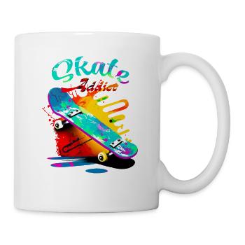 Skate addict - Mug blanc - blanc - Droite