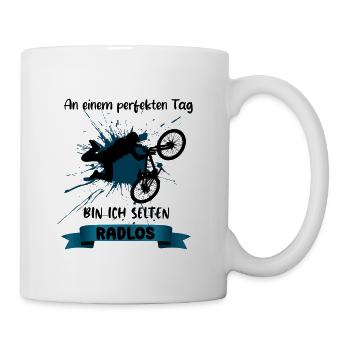 Fahrrad, Selten Radlos - Tasse - Weiß - Rechts