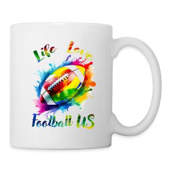 Leben Liebe Fußball USA - Tasse - Weiß - Rechts