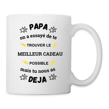 Papa, Meilleur Cadeau De Fête Des Pères - Mug blanc - blanc - Droite