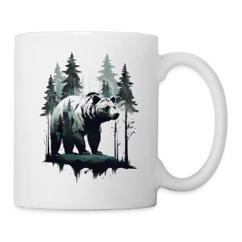 A BEAR SILHOUETTE WITH THE FOREST - Mug - white - Right