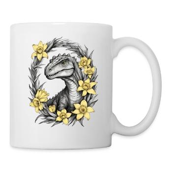 Trex Dinosaur Daffodils - Mug - white - Right