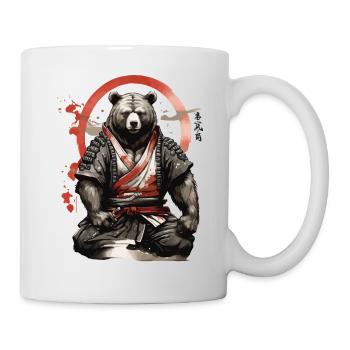 Samurai-Bär: Die Kraft der Natur und der Kampfgeist - Tasse - Weiß - Rechts