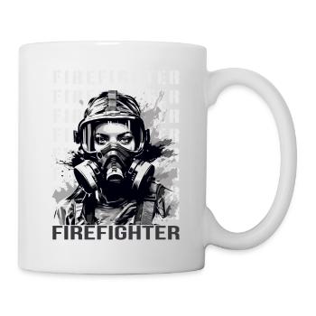 Feuerwehrfrau - Tasse - Weiß - Rechts