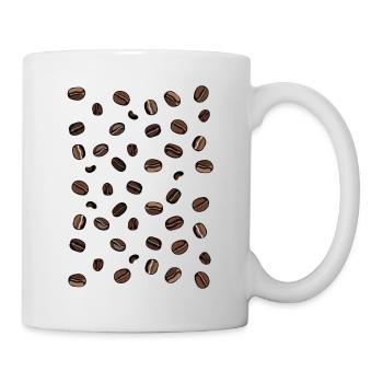 Kaffee Bohnen - Tasse - Weiß - Rechts