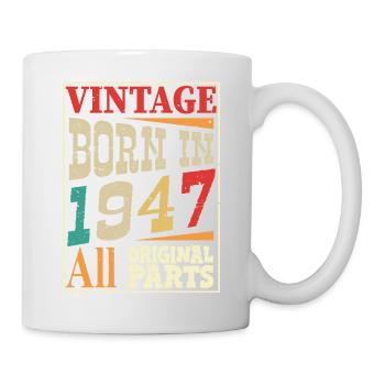 Vintage born in 1947 - Original parts - Mug blanc - blanc - Droite