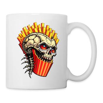 French Fries Skull // Skull Fast Food FS0045 - Mug - white - Right