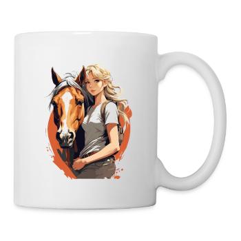 Anime Girl Aesthetic Horses Rider Streetwear - Mug - white - Right