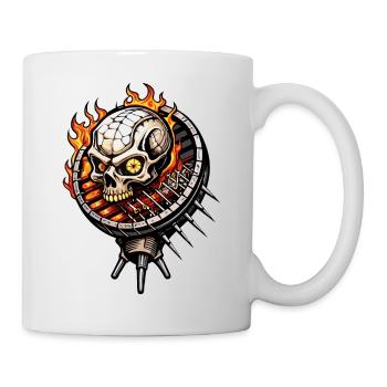 BBQ Skull // Totenkopf Barbecue // Grill FS0079 - Tasse - Weiß - Rechts