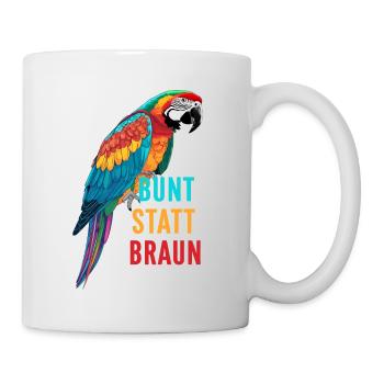 Perroquet - coloré au lieu de brun - Mug blanc - blanc - Droite