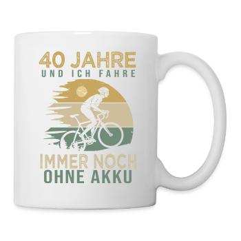 40 Jahre Geschenk Fahrrad 40 Geburtstag - Tasse - Weiß - Rechts