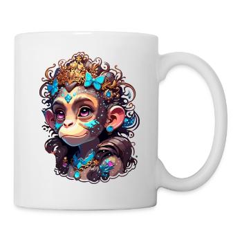 Cute Monkey / Monkey Girl / Cute / Hair Bow - Mug - white - Right