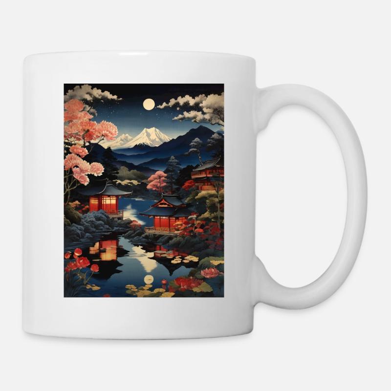 Peinture d’illustration d’art japonais - Mug blanc - blanc