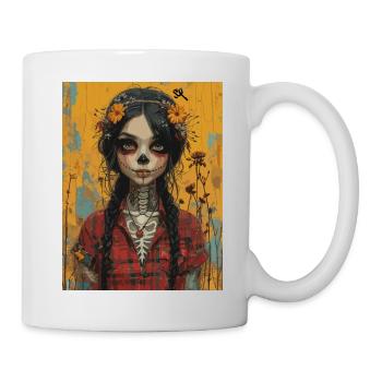 The Woman - Skull, Totenkopf, Pentagramm - Tasse - Weiß - Rechts
