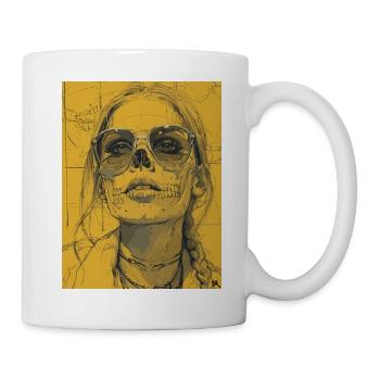 The Woman - Skull, Totenkopf, Pentagramm - Tasse - Weiß - Rechts
