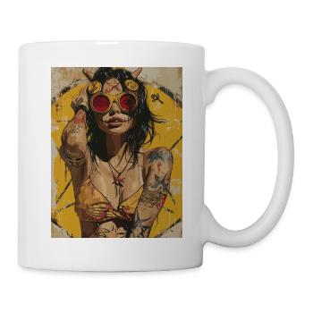 The Woman - Skull, Totenkopf, Pentagramm - Tasse - Weiß - Rechts